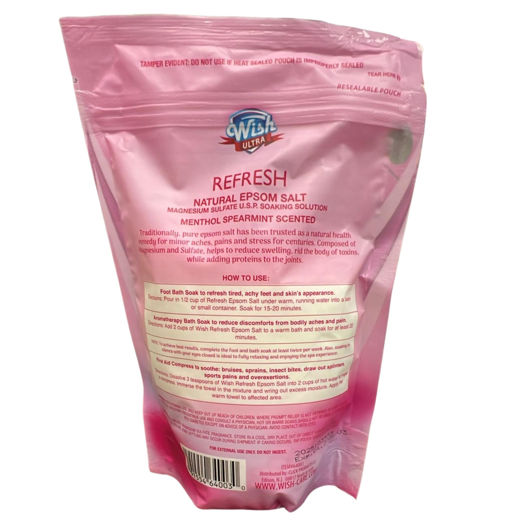 16oz Wish Refresh Natural Epsom Salt :1 Pack Bath Additives Bath&Body Bathroom Epsom product detail image