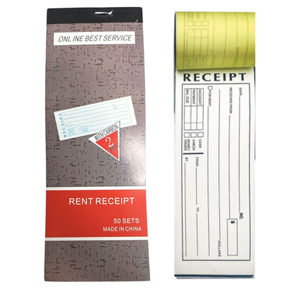 2-Part Carbonless with Log Sheet Rent Receipt Book