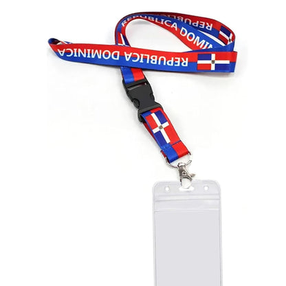 República Dominican Flag Lanyard Keychain with Quick Release – Neck Strap for Keys, Badges, and ID Cards