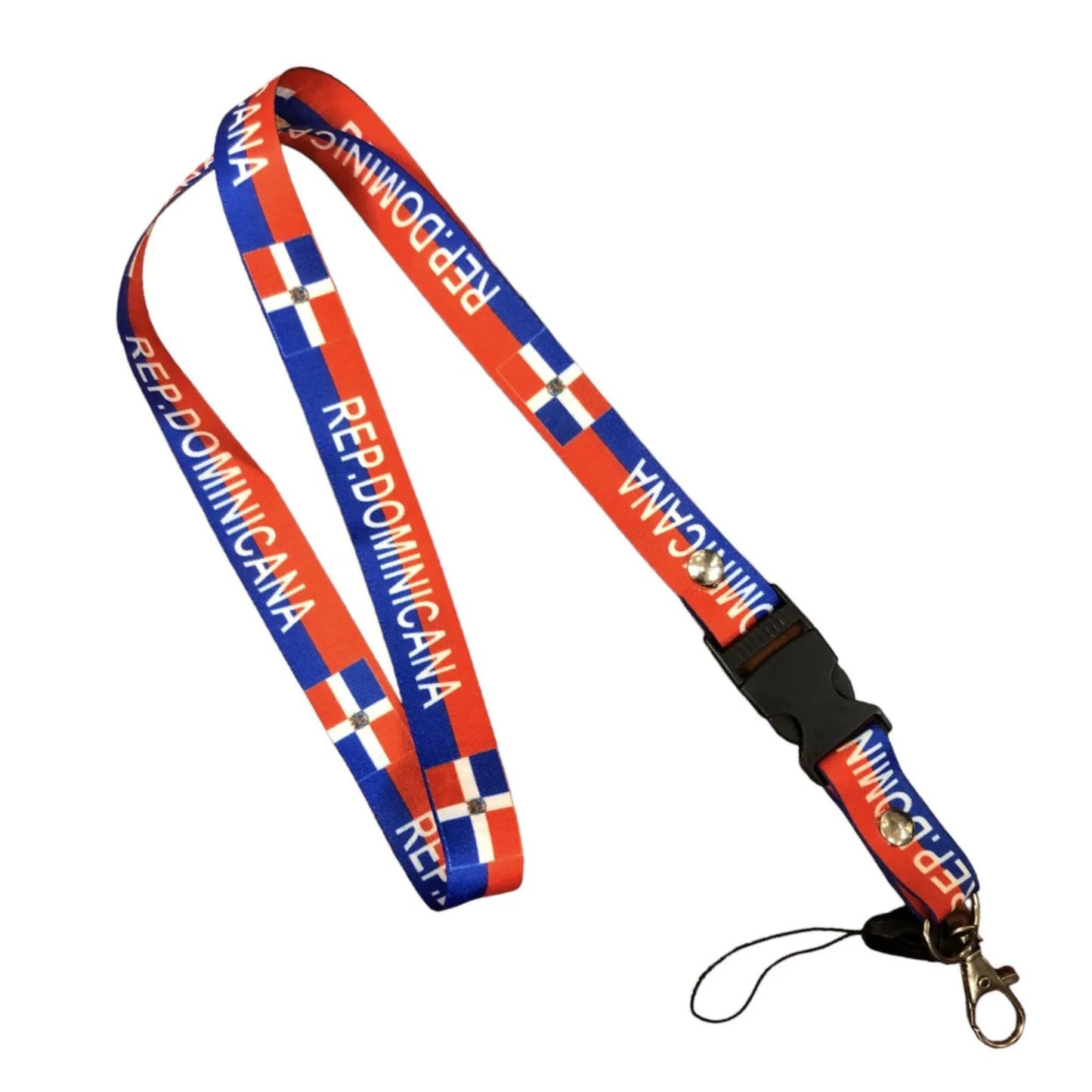 República Dominican Flag Lanyard Keychain with Quick Release – Neck Strap for Keys, Badges, and ID Cards