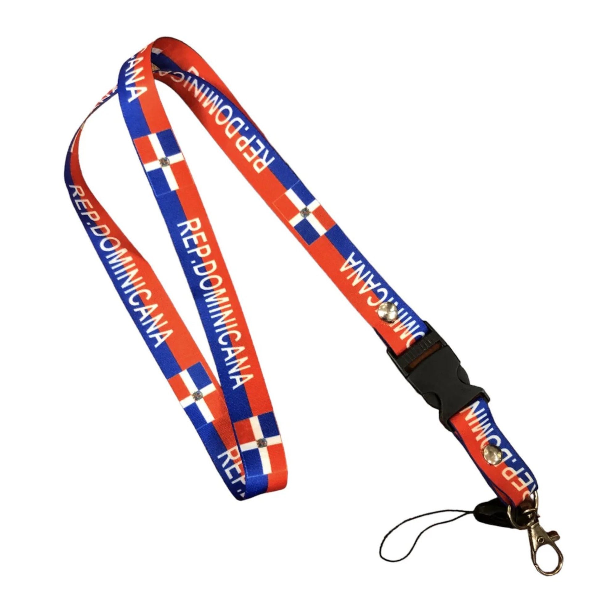 República Dominican Flag Lanyard Keychain with Quick Release – Neck Strap for Keys, Badges, and ID Cards