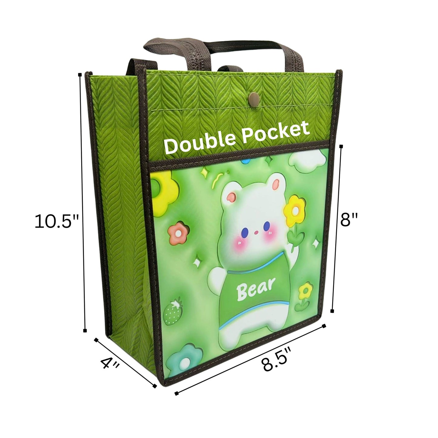 Reusable Fabric Gift Bag with Double Pockets and Safety Button