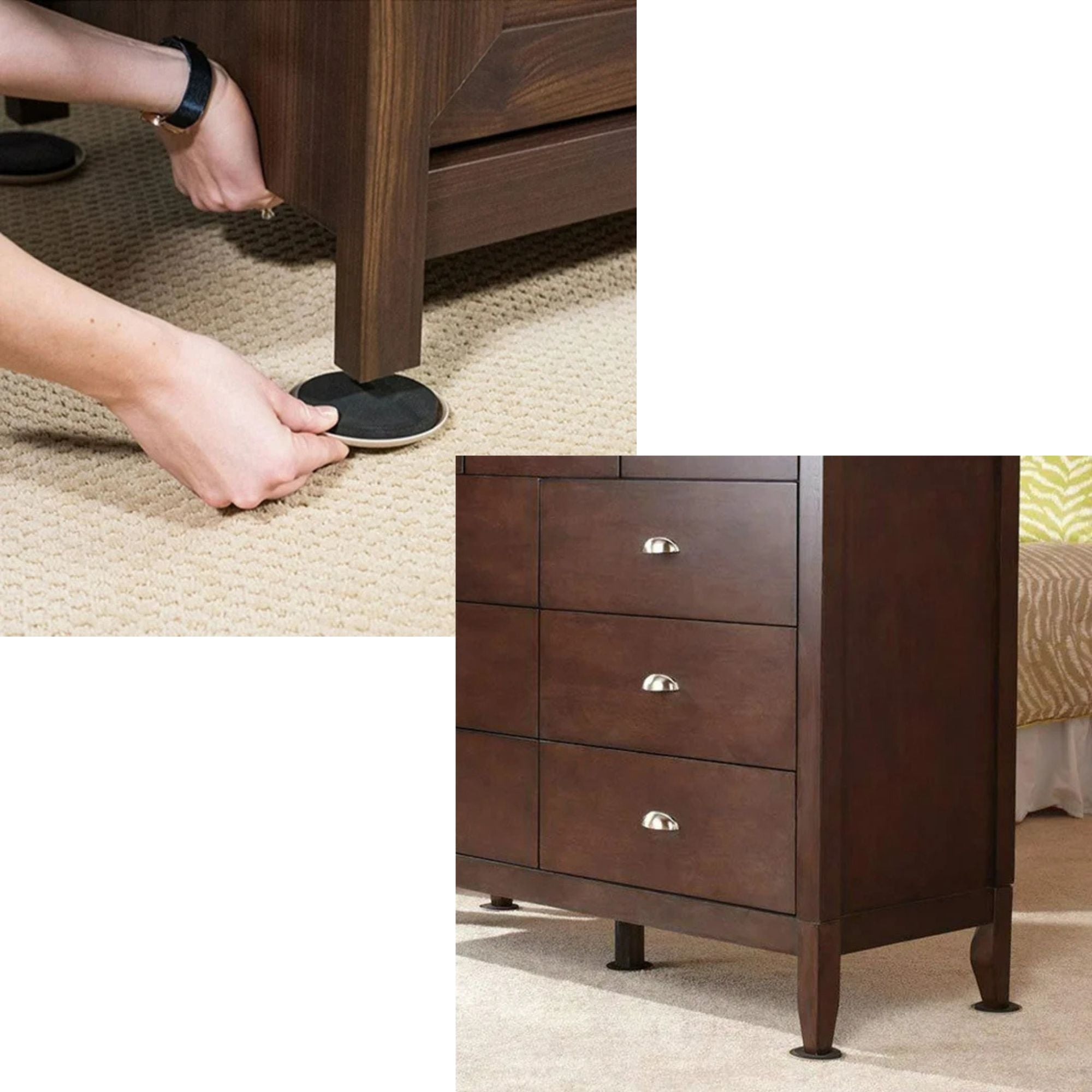 3.5" Furniture Sliders: 2 Pack Hardware Accessories Furniture care size and feature image