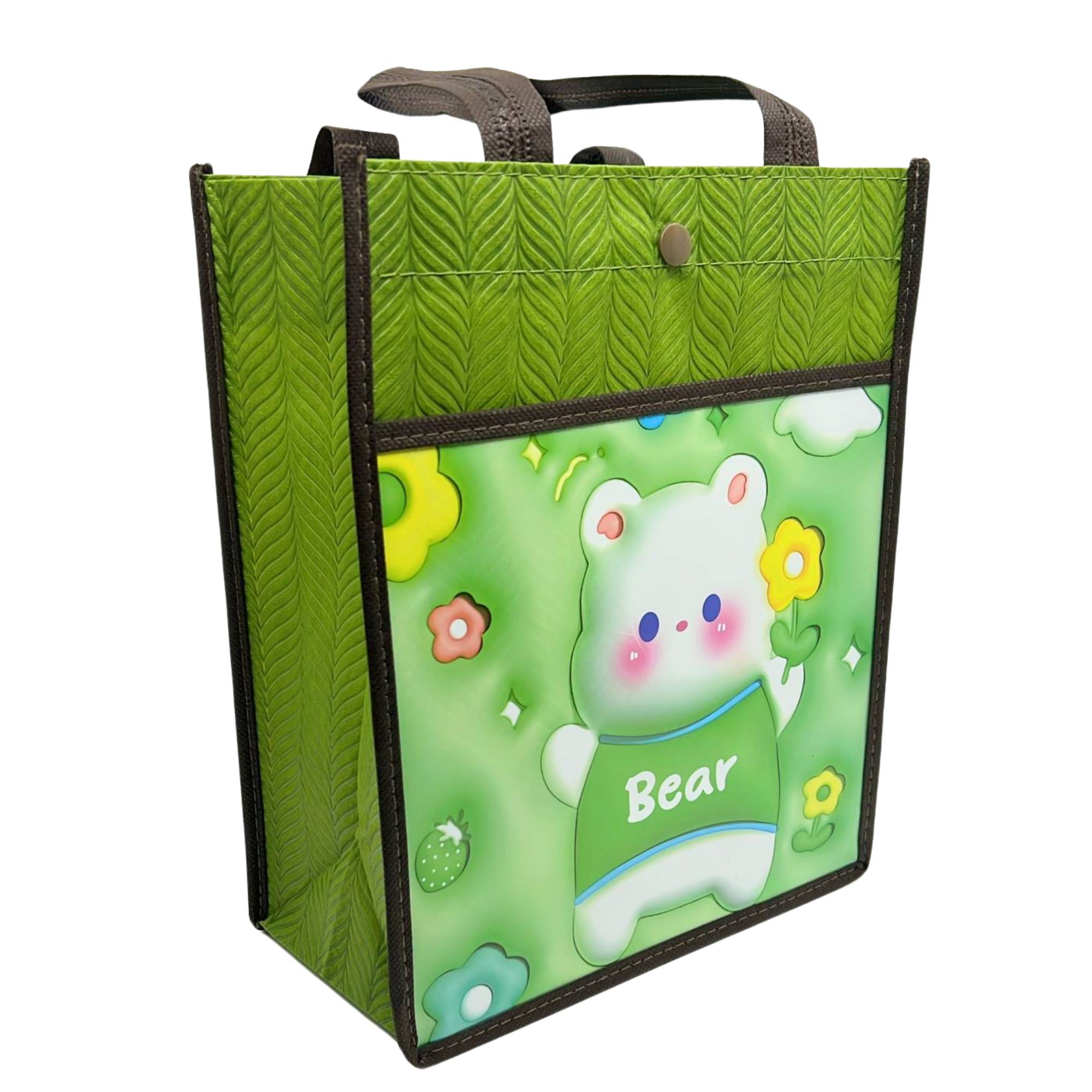 Reusable Fabric Gift Bag with Double Pockets and Safety Button: 1 Pack Gift Bags Party Bag product image 5