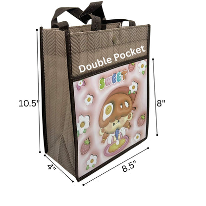 Reusable Fabric Gift Bag with Double Pockets and Safety Button