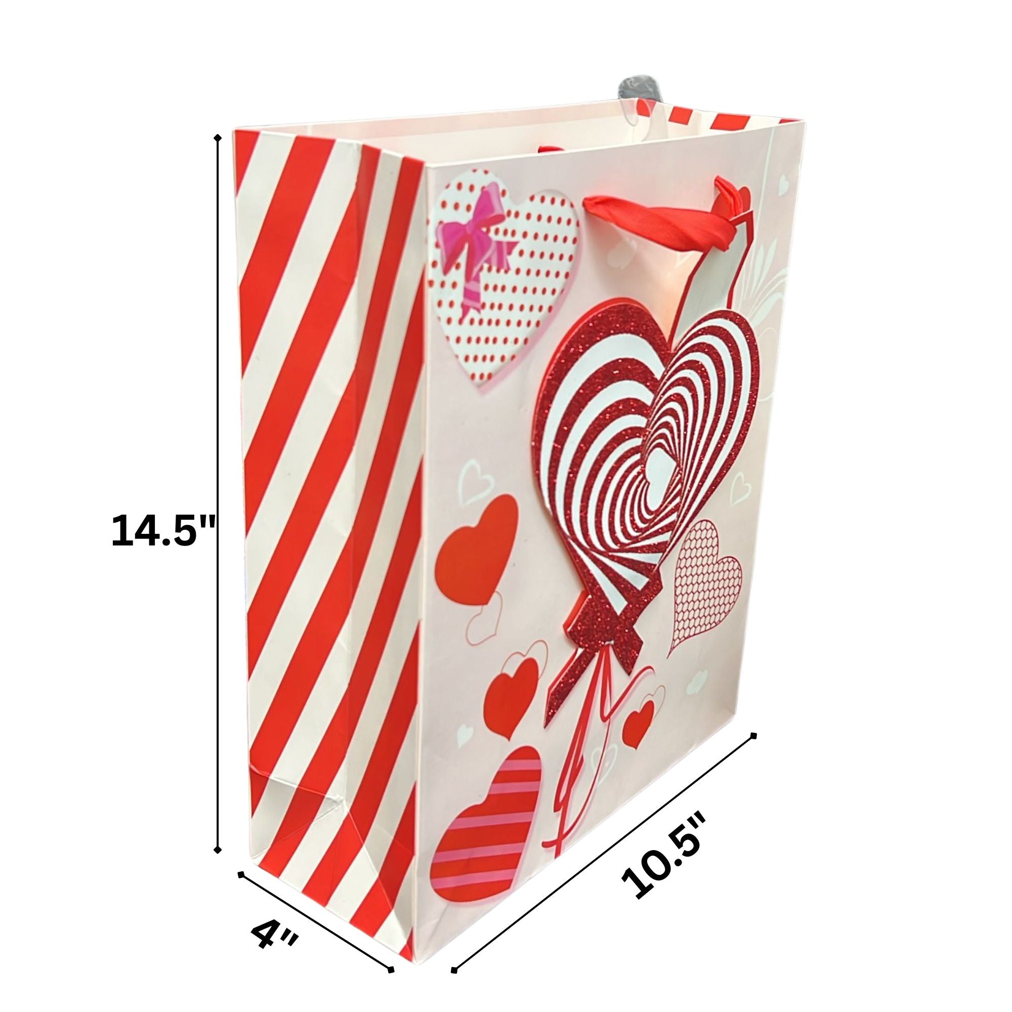 Heart Design Valentines Day 10x13 Gift Bags: 1 Pack Gift Bag Valentines product image 7