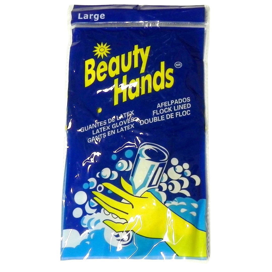 Reusable Yellow Hand Cleaning Latex Gloves : Large 1 Pair size and feature image