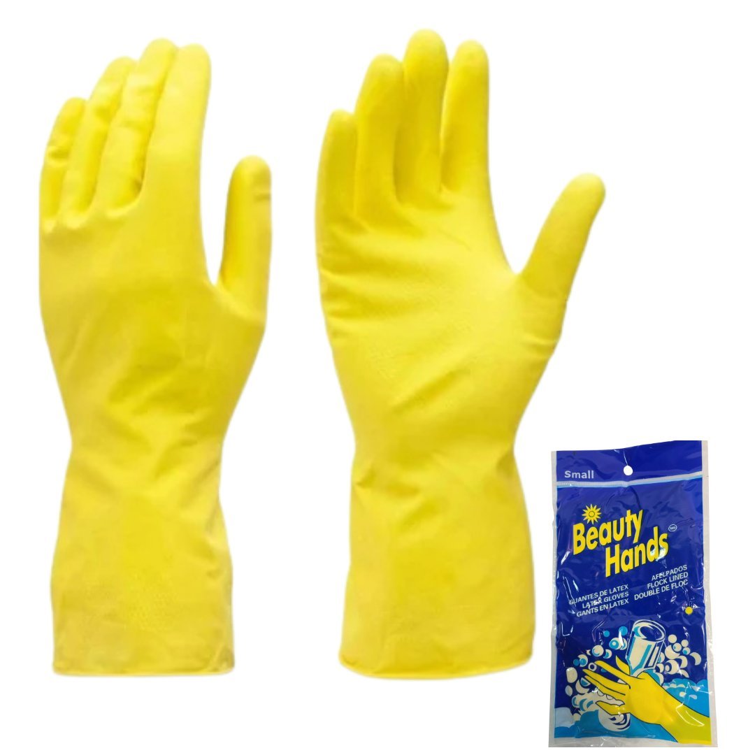 Reusable Yellow Hand Cleaning Latex Gloves : Small 1 Pair main product image