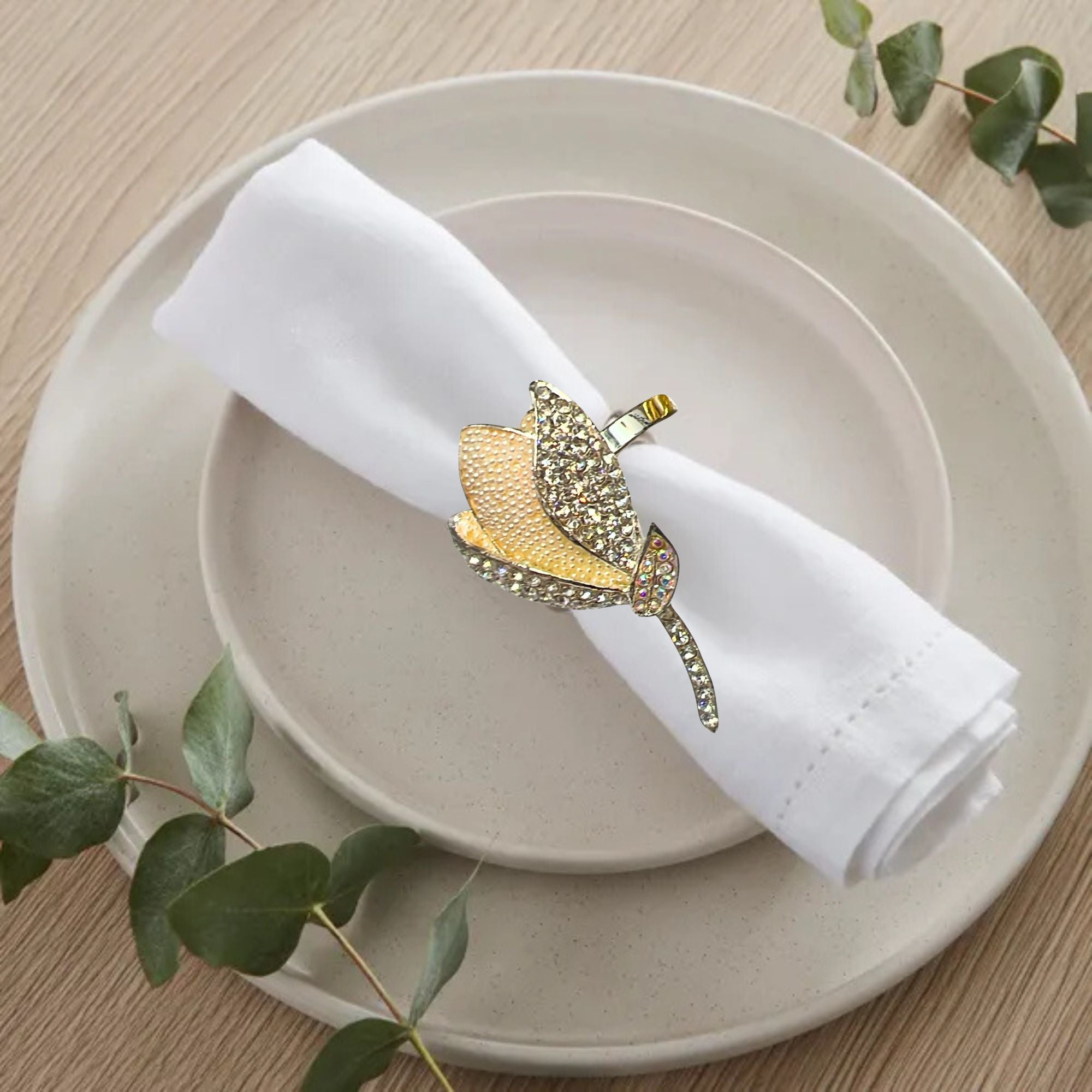 Rhinestone Silver Napkin Ring: 1 Pack Napkin Rings Napkins product detail image