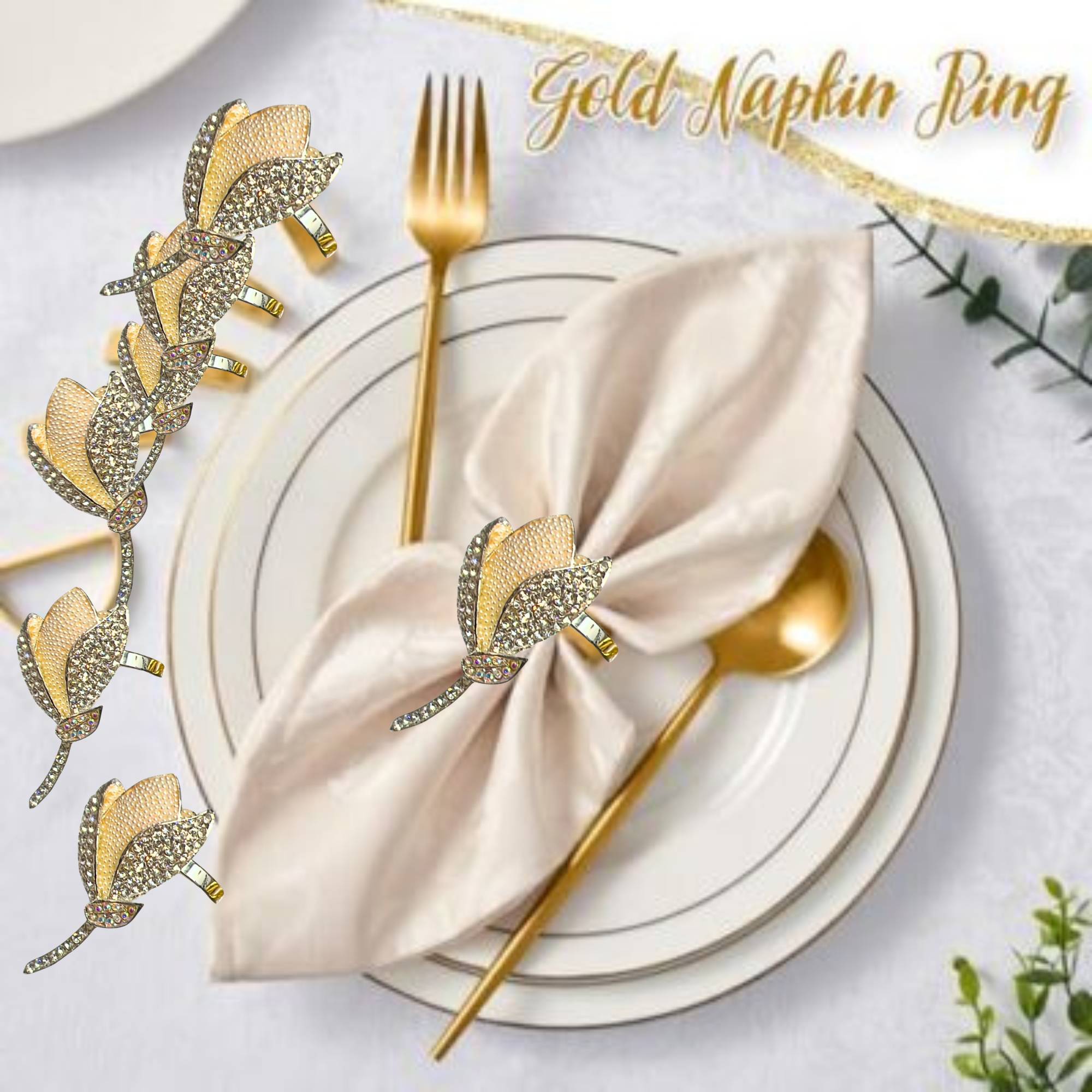 Rhinestone Silver Napkin Ring: 1 Pack Napkin Rings Napkins product image 6