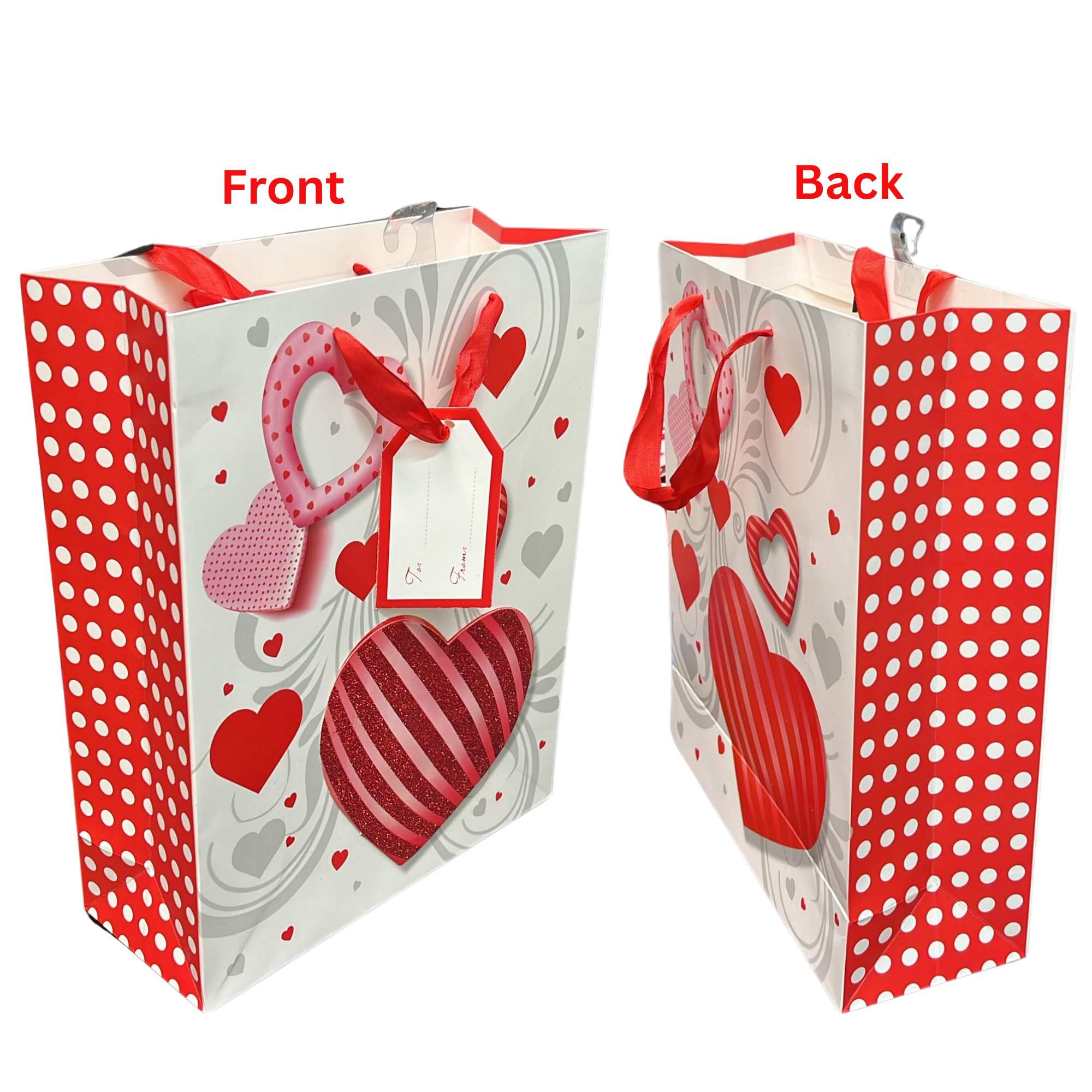Heart Design Valentines Day 10x13 Gift Bags: 1 Pack Gift Bag Valentines product image 8