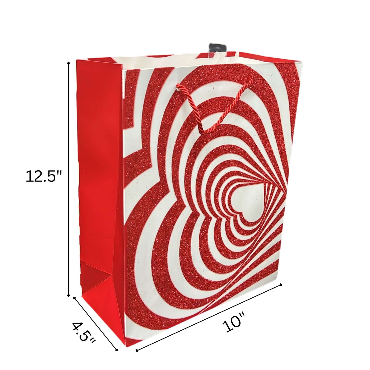 Shiny Red Glittery Valentines Day Gift Bag