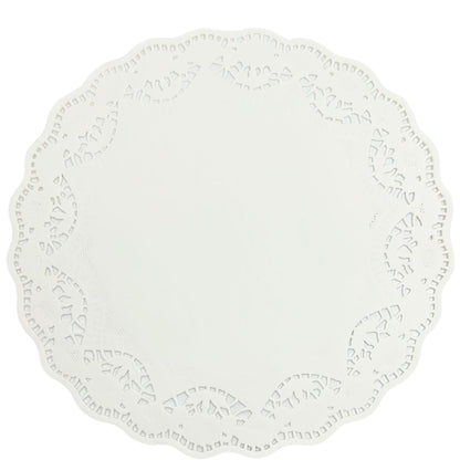 12" Round White Lace  Paper Doilies for Cake, Food & Dessert