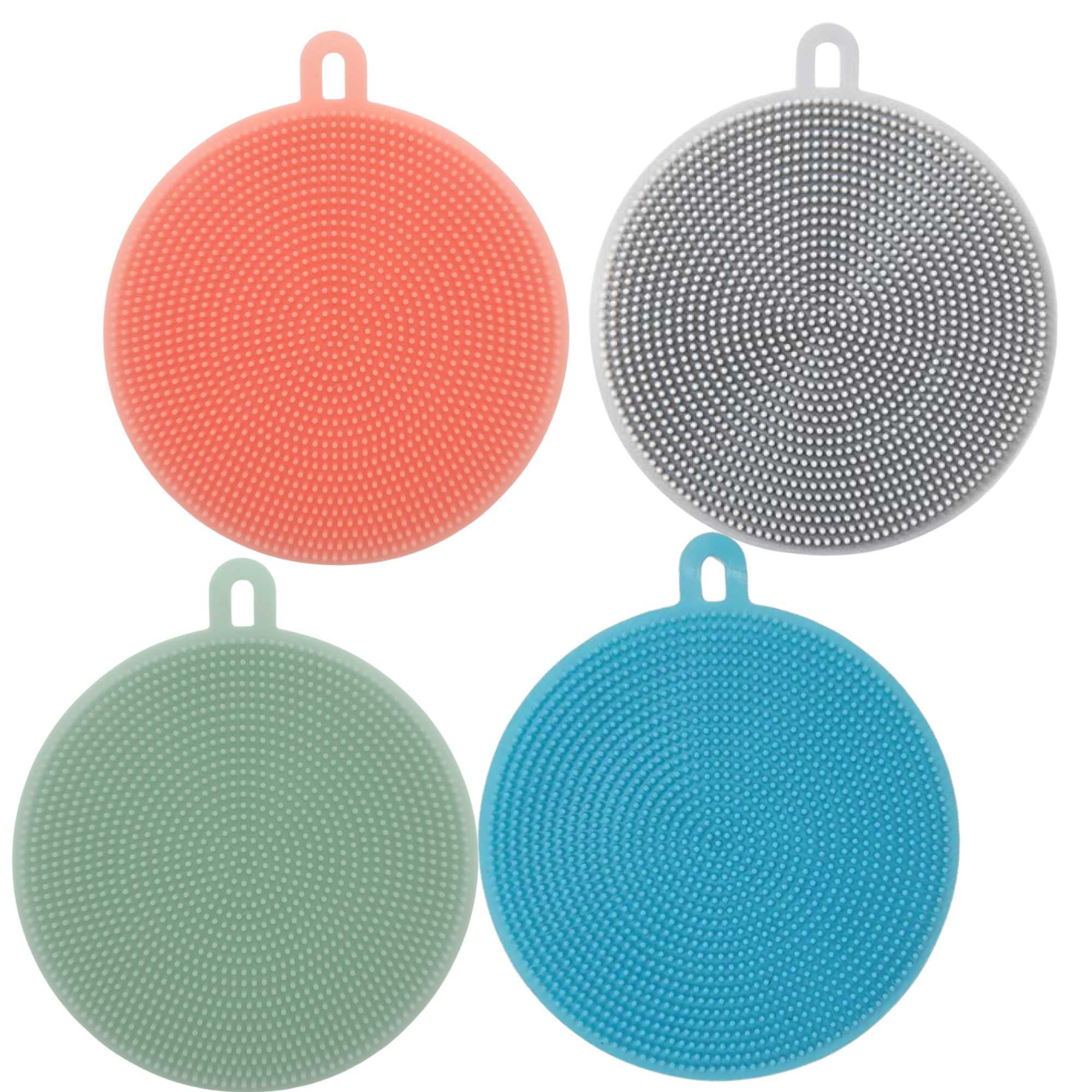 4.3" Round Silicone Sponge Scrubber: 1 Pack Sponges & Scouring Pads Kitchen Accessories main product image
