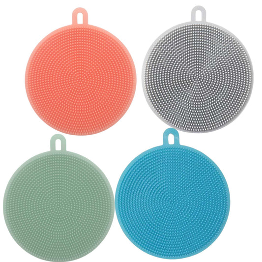 4.3" Round Silicone Sponge Scrubber
