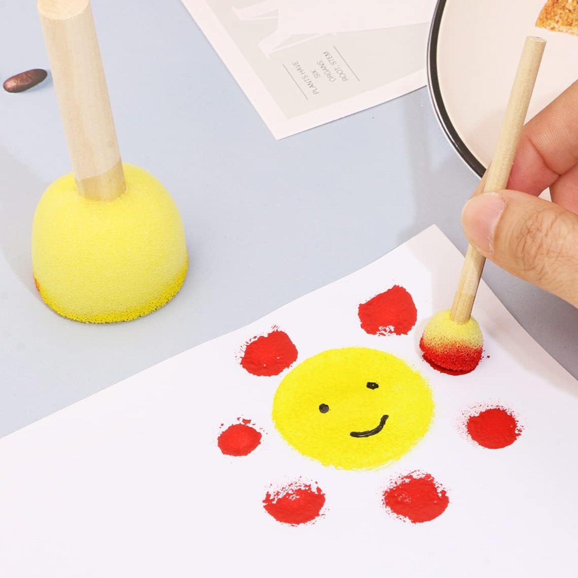 Round Sponges Brush Set: 2 Pack painting dubber foam brush Craft DIY lifestyle use image