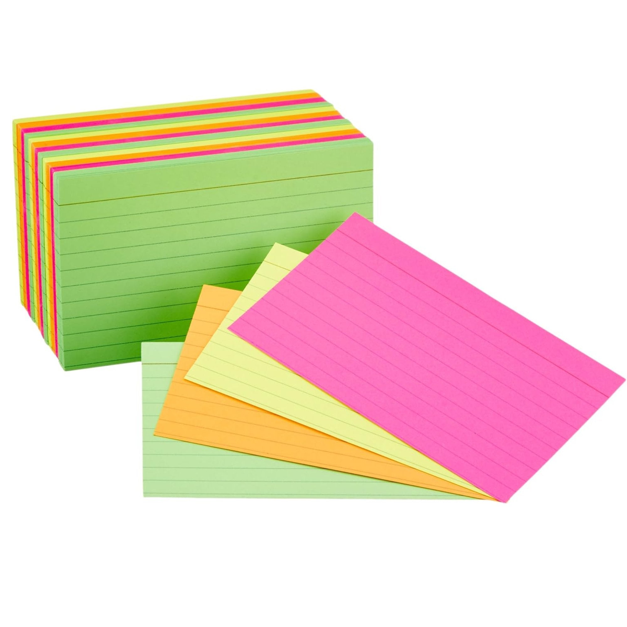 Assorted Colors 4" x 6" Inches Ruled Index Cards: 100 Pack size and feature image