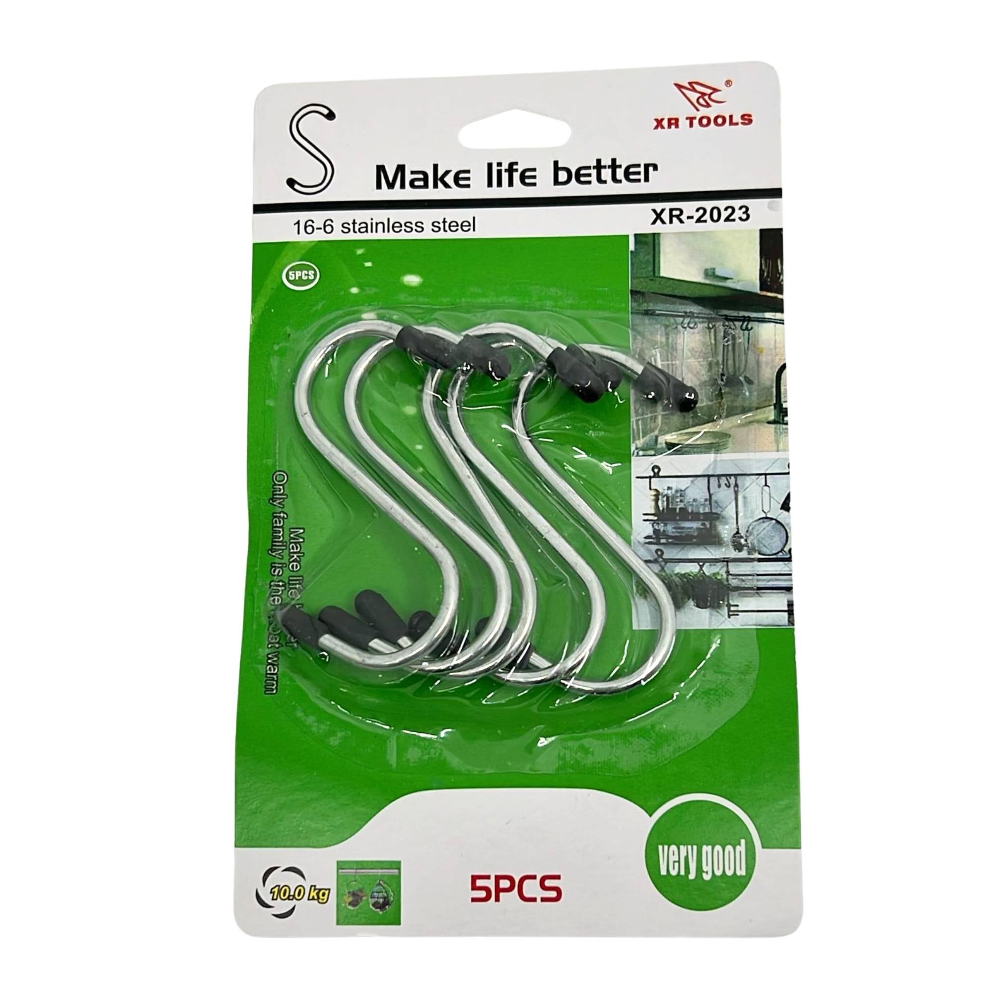 16 6 Stainless Steel 3" Hooks: 5 Pack Utility Hooks Hardware main product image