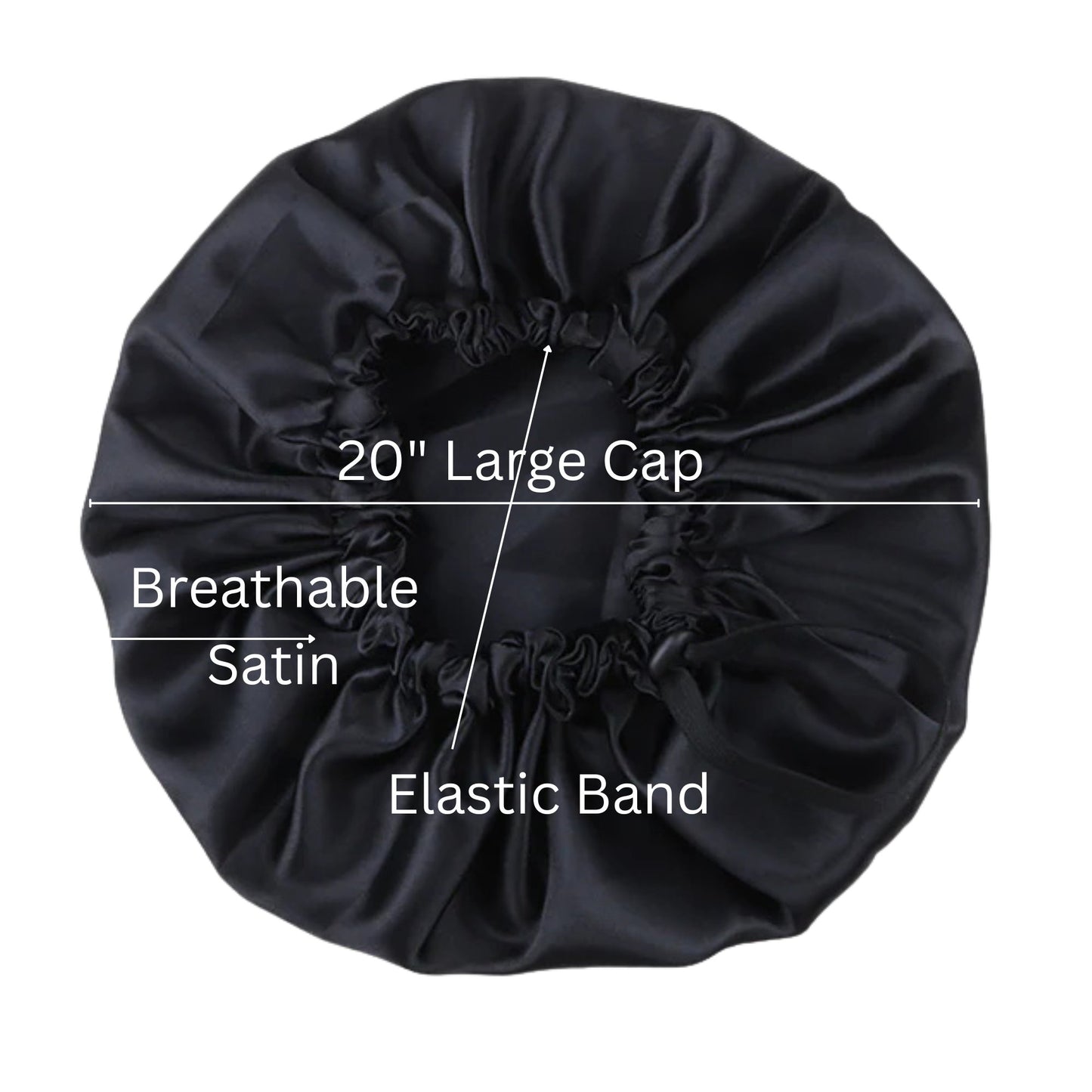 Large Satin Bonnet with Elastic Band