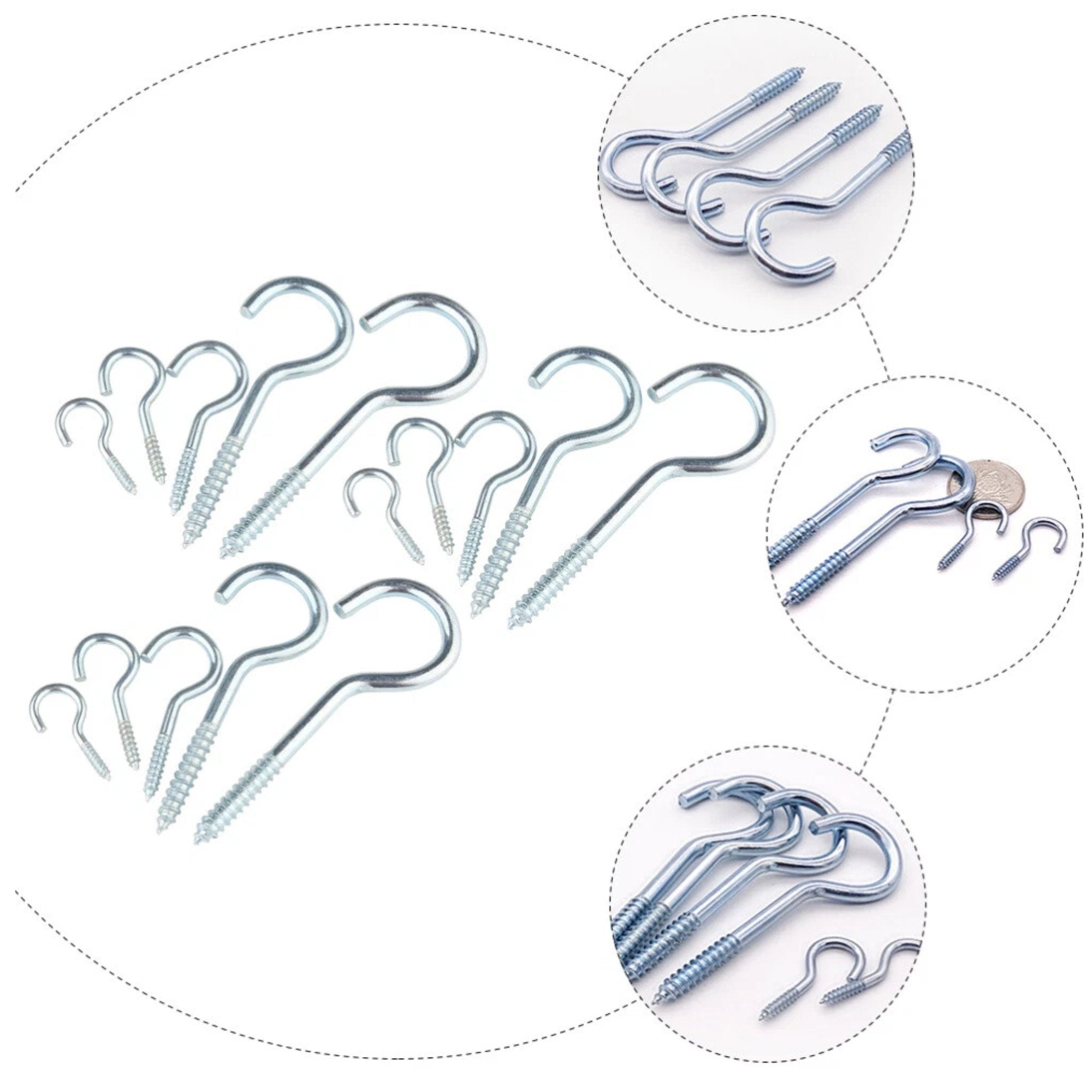 Screw In Ceiling Hooks 4 Sizes Hooks, Buckles & Fasteners Home Tools size and feature image