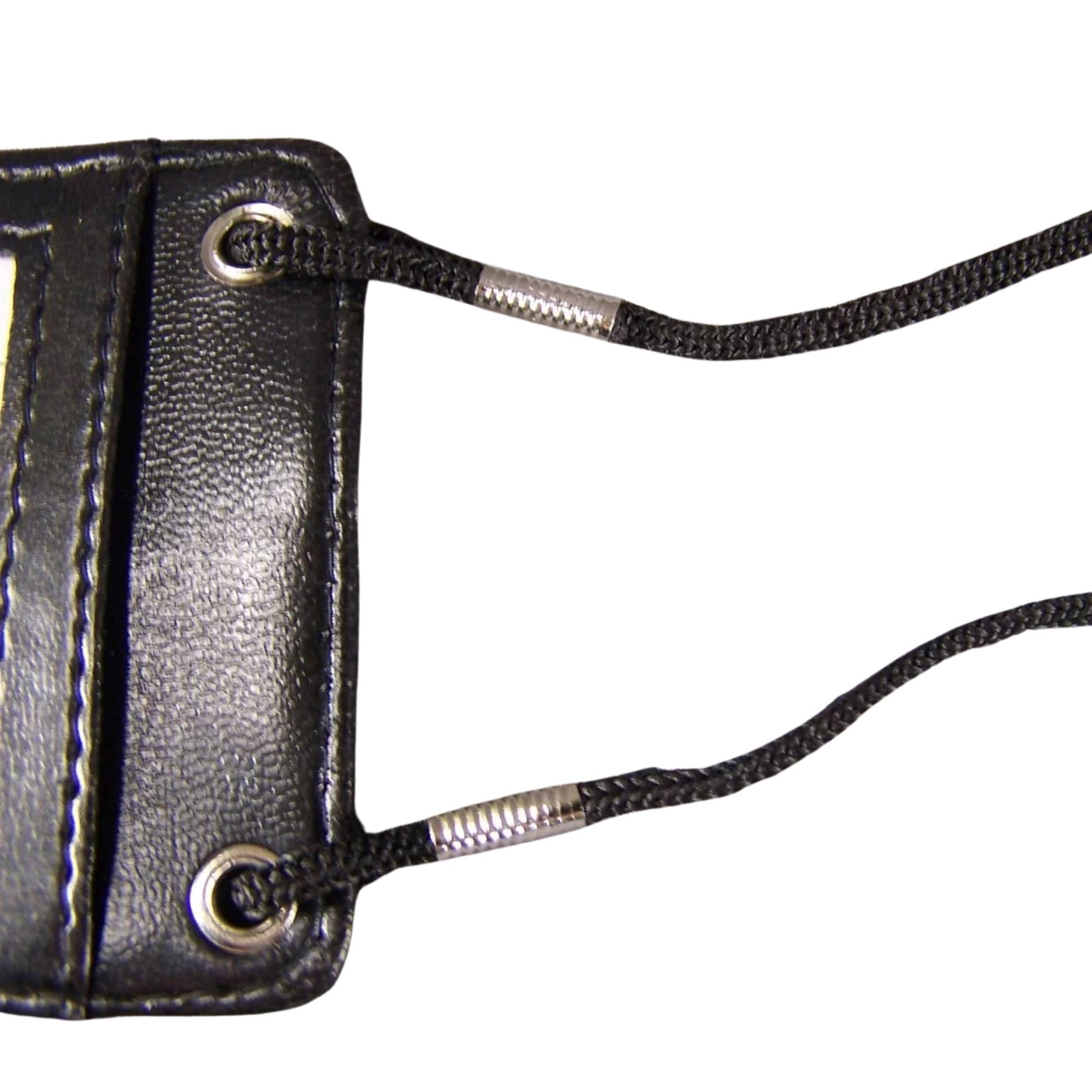 ID Badge Card Holder – Vertical Leather Case with Clip & Neck Strap Lanyard: