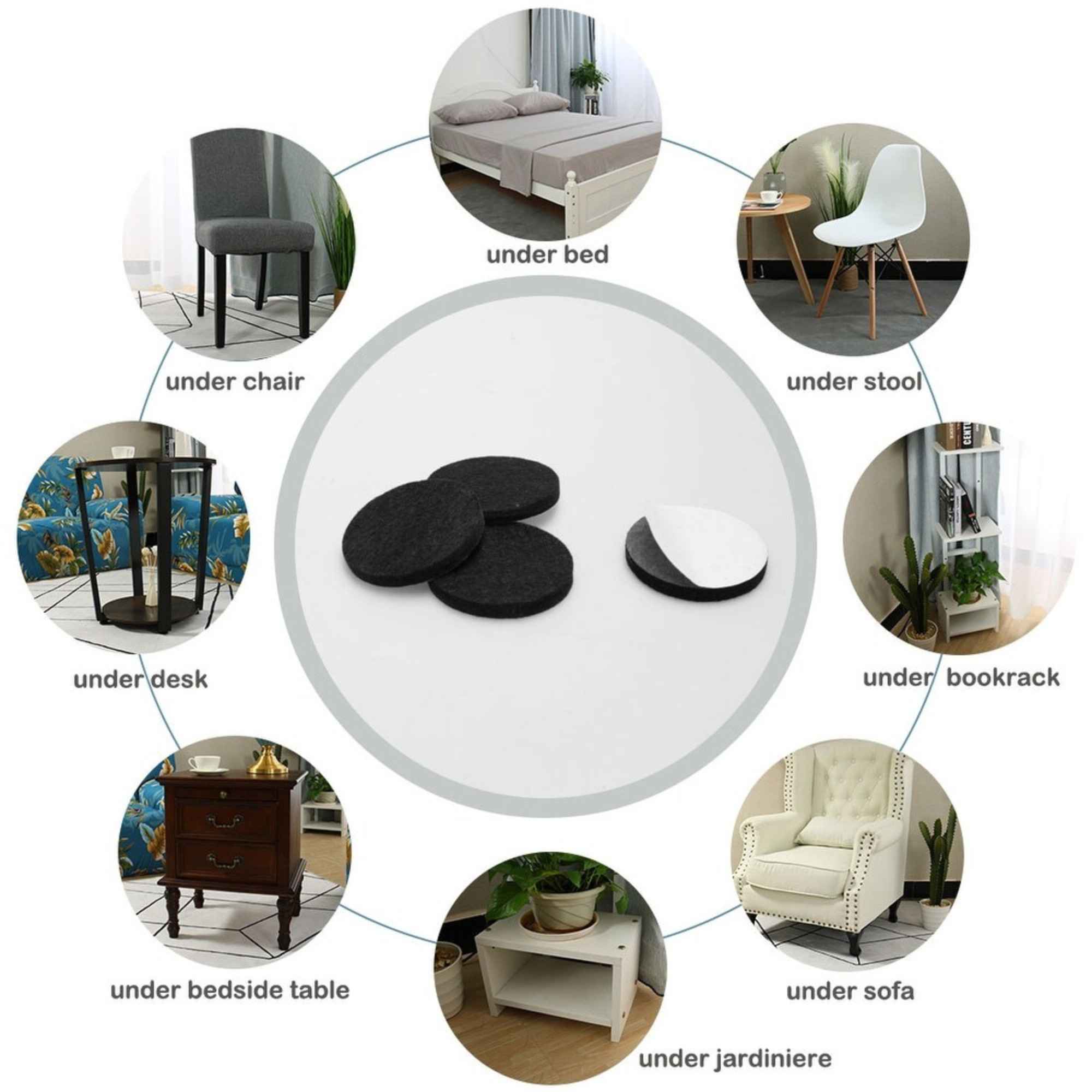 Felt Pads & Bumpers Set,Furniture & Floor Protectors: 36 Pack Furniture Floor Protectors Furniture care product image 7