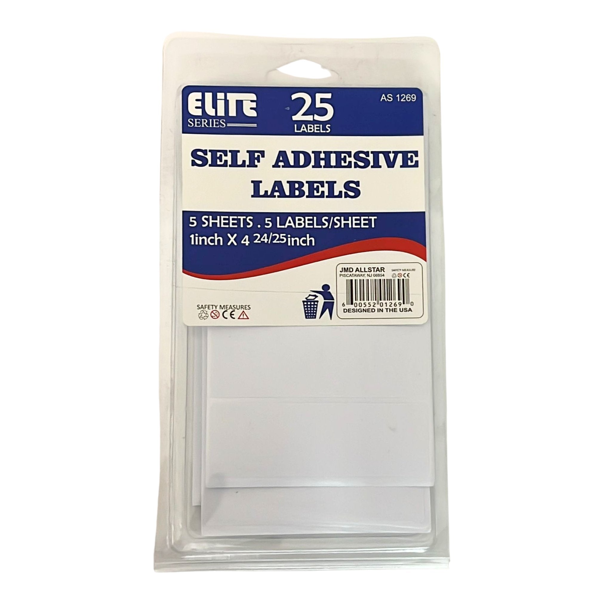 1" x 4.24"Self Adhesive Labels: 25 Pack Labels & Tags Label School main product image