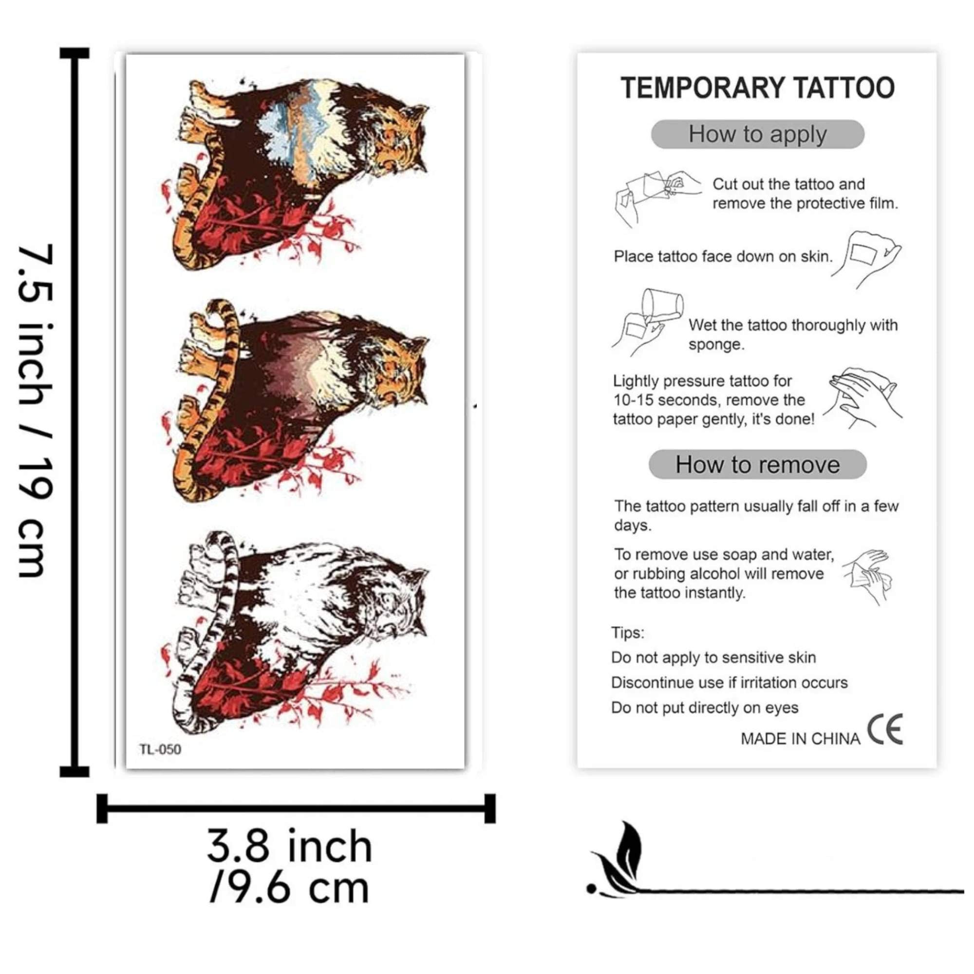Unisex Colored Semi Permanent/Temporary Long Lasting Tattoo: 1 Pack Temporary Tattoos Tattos product detail image