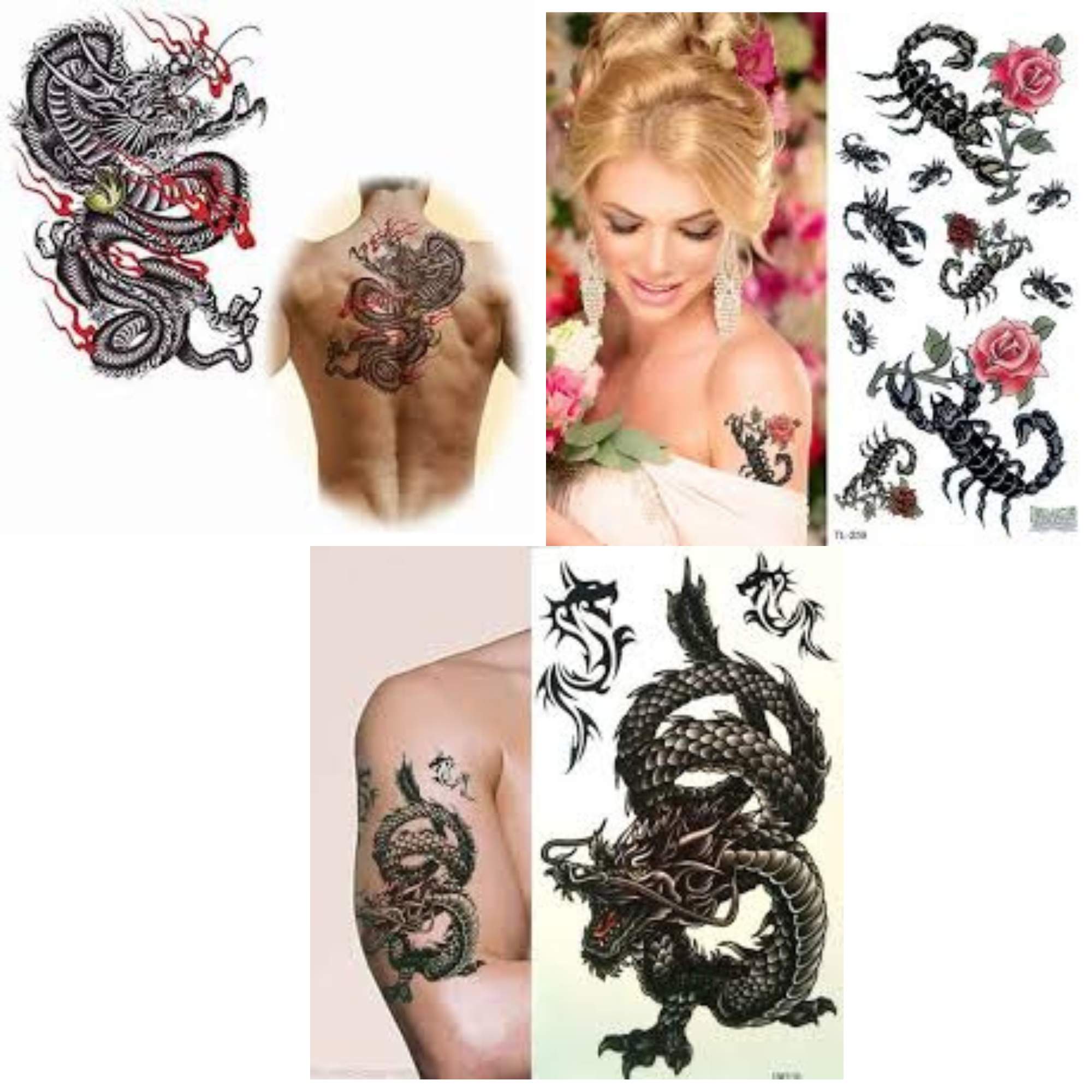 Unisex Colored Semi Permanent/Temporary Long Lasting Tattoo: 1 Pack Temporary Tattoos Tattos main product image