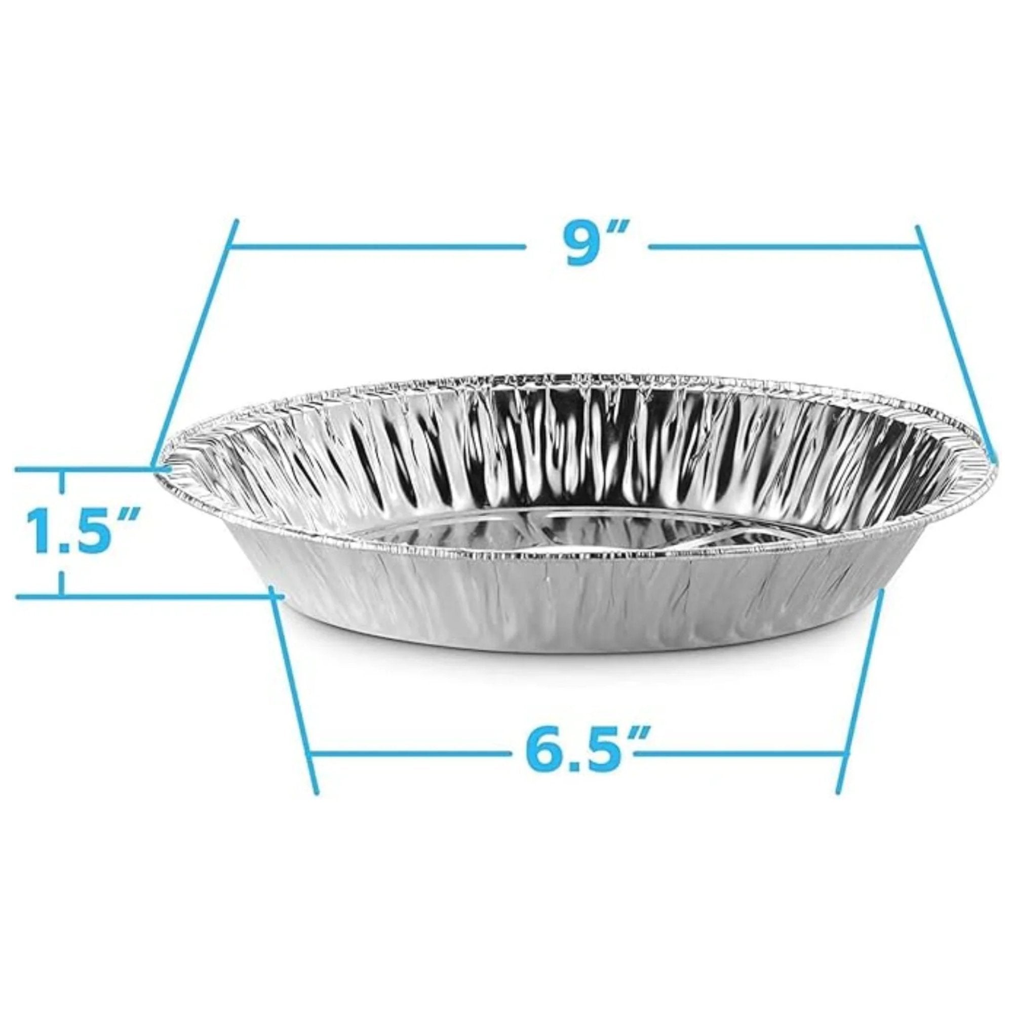 Disposable 9" Shallow Aluminum Foil Pie Pans – Non Stick & Oven Safe: 3 Pack Aluminum Baking product detail image