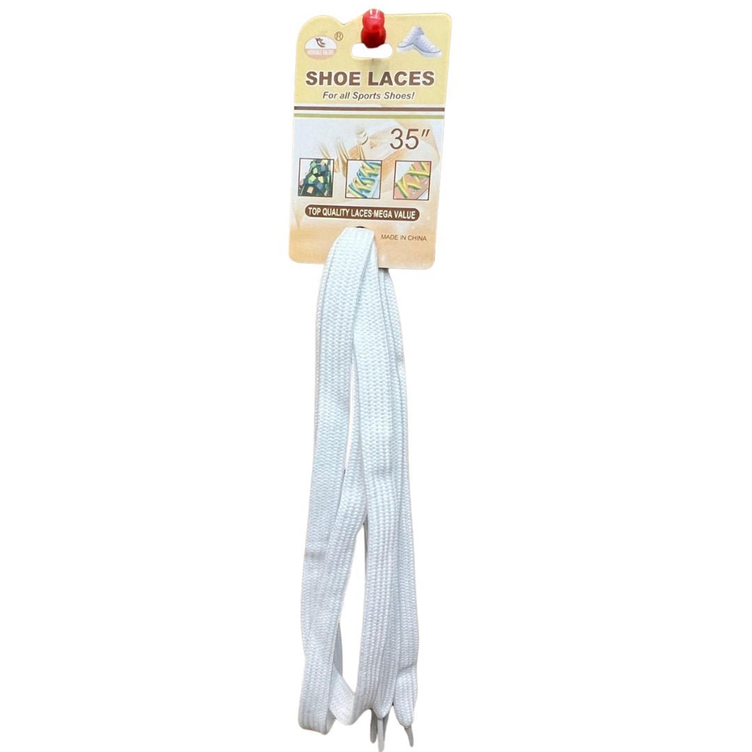 35 Inches Shoe Laces for All Sports Shoes White: 1 Pair Shoelaces Foot main product image