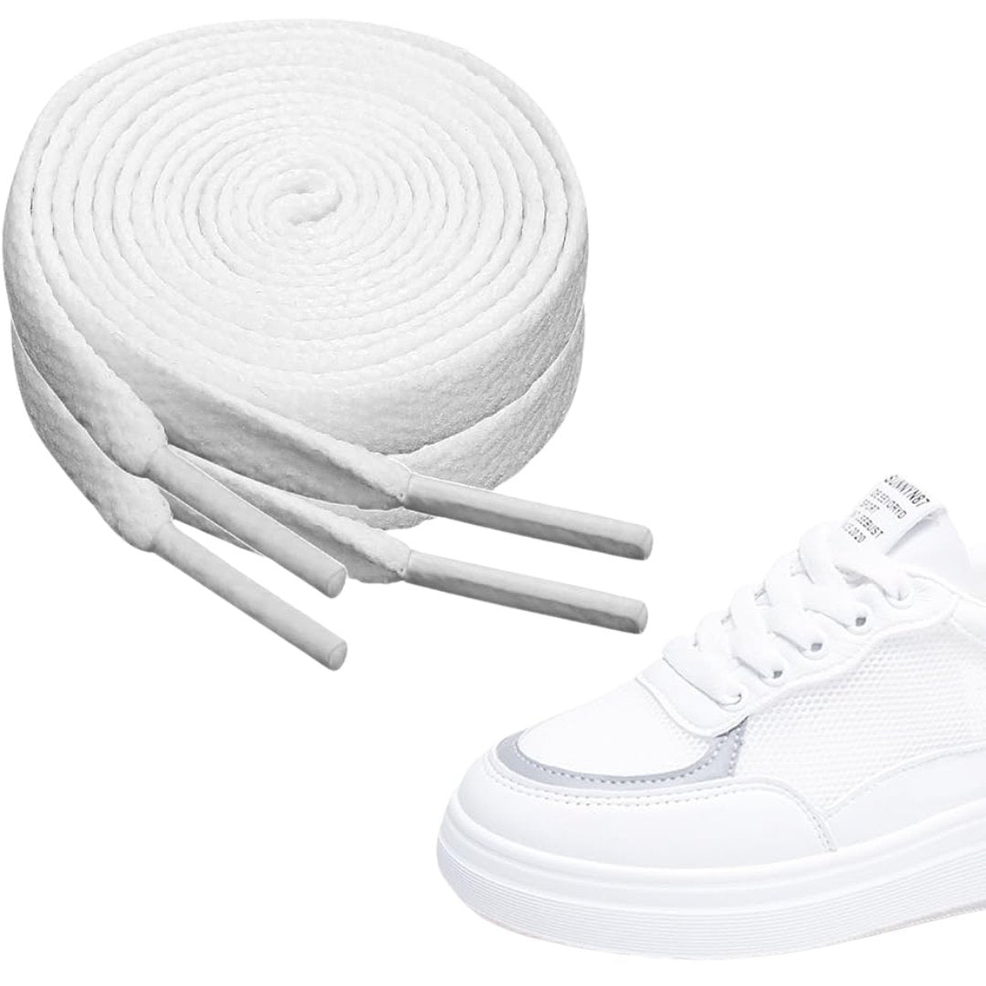 35 Inches Shoe Laces for All Sports Shoes White: 1 Pair Shoelaces Foot product detail image