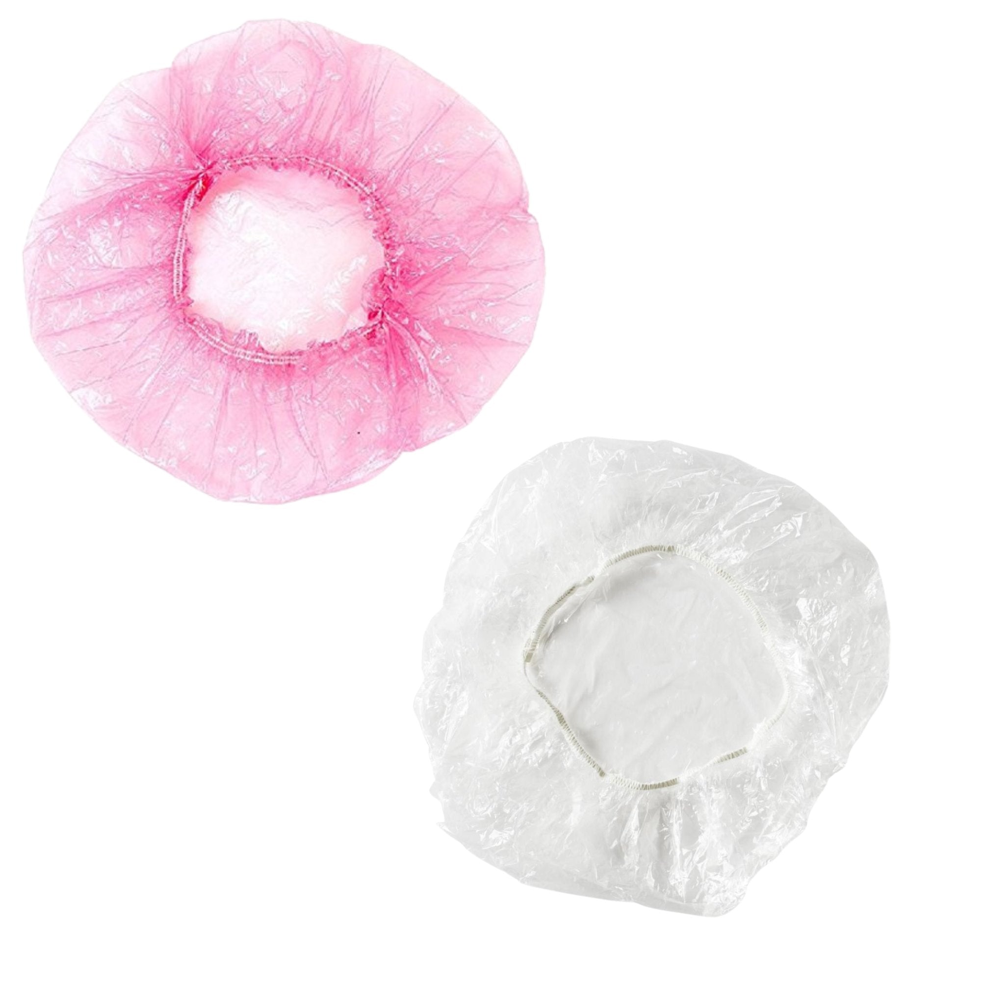 Shower Caps Pink and Clear: 10 Pack Bath Essentials Bathroom product detail image