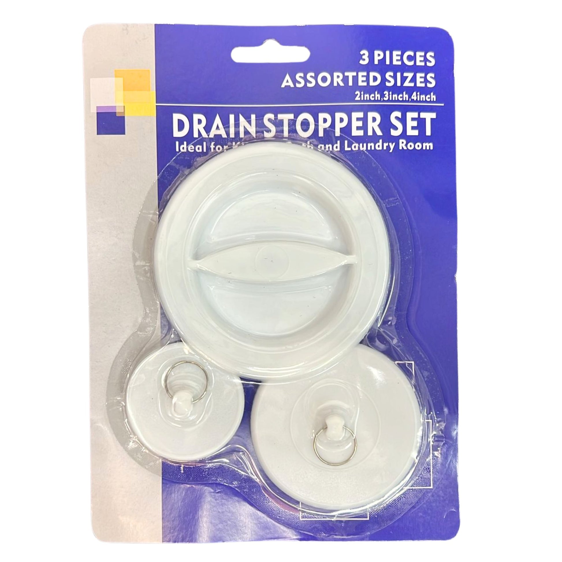 Universal Drain Plug Set for Bath, Tub, Sink, Floor Stoppers 3CT