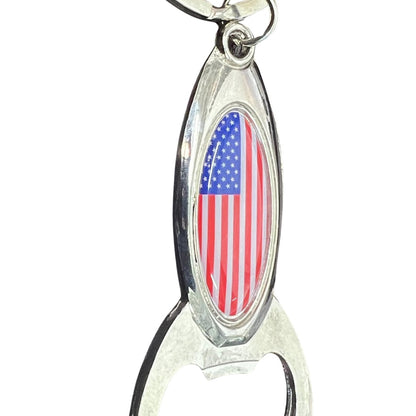 Silver American Flag Keychain Souvenir – Iconic Patriotic Design