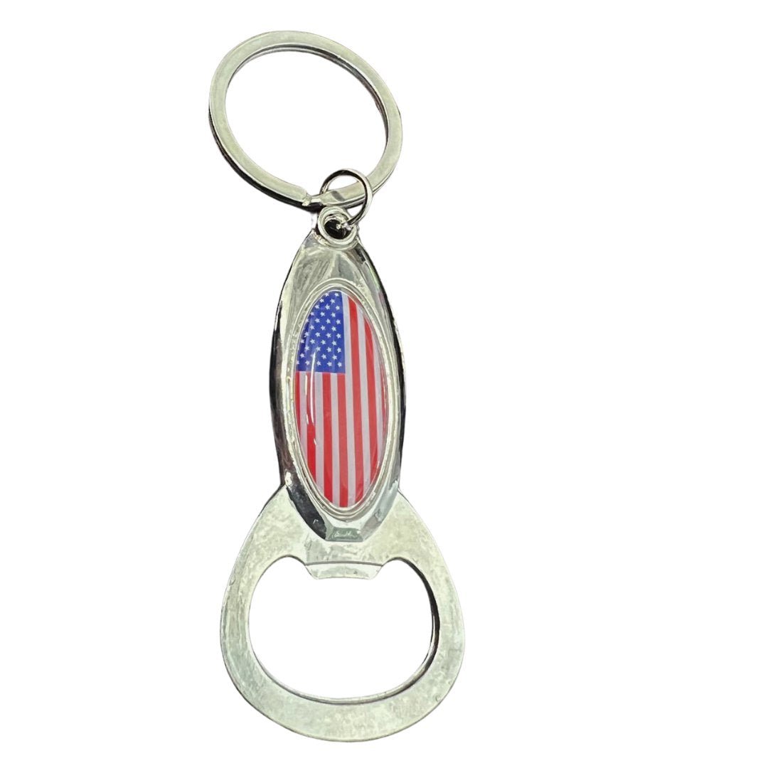 Silver American Flag Keychain Souvenir – Iconic Patriotic Design Keychain, Novelty & Souvenir Catalog main product image