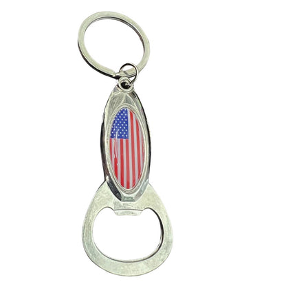Silver American Flag Keychain Souvenir
