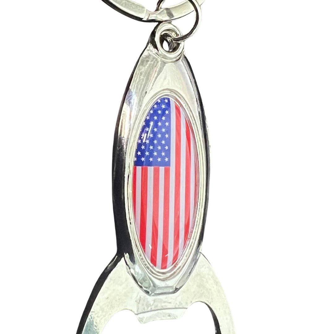 Silver American Flag Keychain Souvenir – Iconic Patriotic Design Keychain, Novelty & Souvenir Catalog product detail image