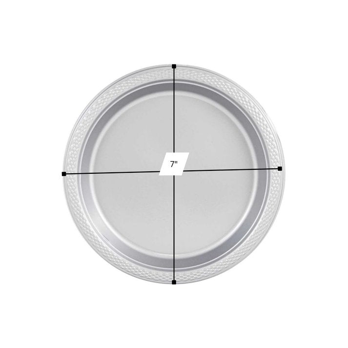Disposable 7" Silver Salad Plastic Plates: 6 Pack Kitchen Catalog, Disposable Plates product detail image
