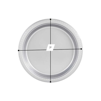 Disposable 7" Silver Salad Plastic Plates