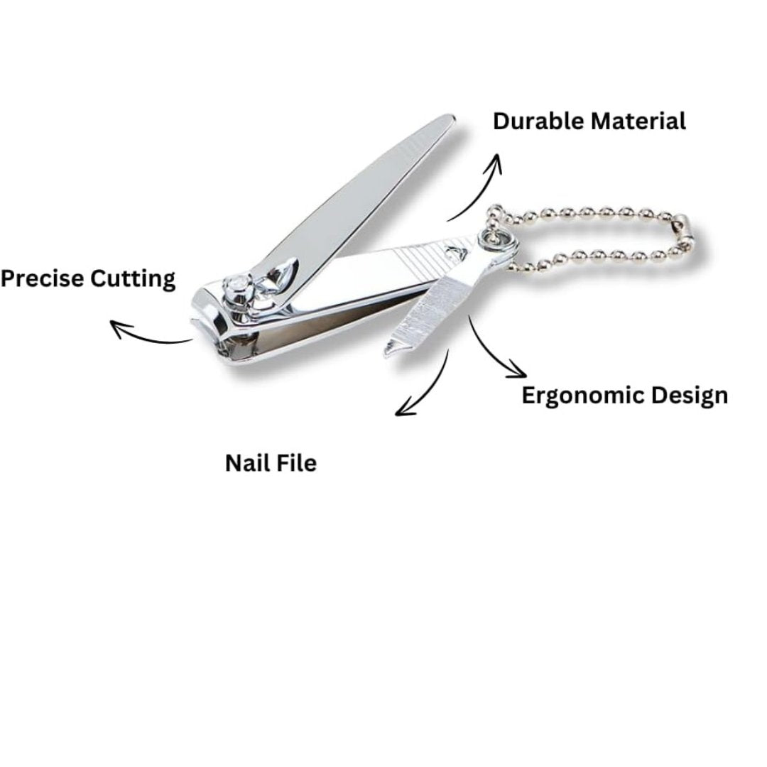 2" Silver Fingernail Clipper with Chain: 1 Pack Nail CLippers beauty and personal Nails Tools product detail image