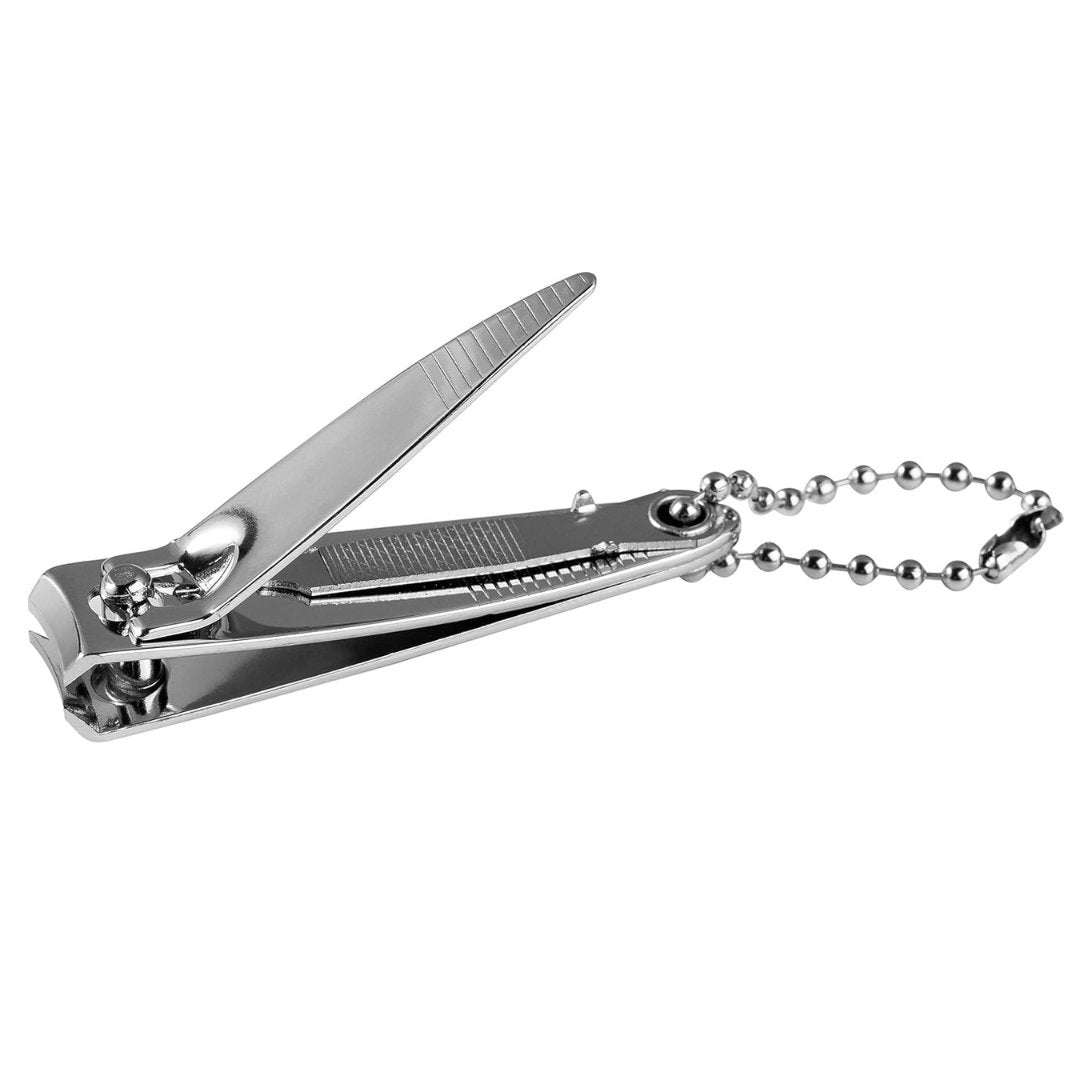 2" Silver Fingernail Clipper with Chain: 1 Pack Nail CLippers beauty and personal Nails Tools size and feature image