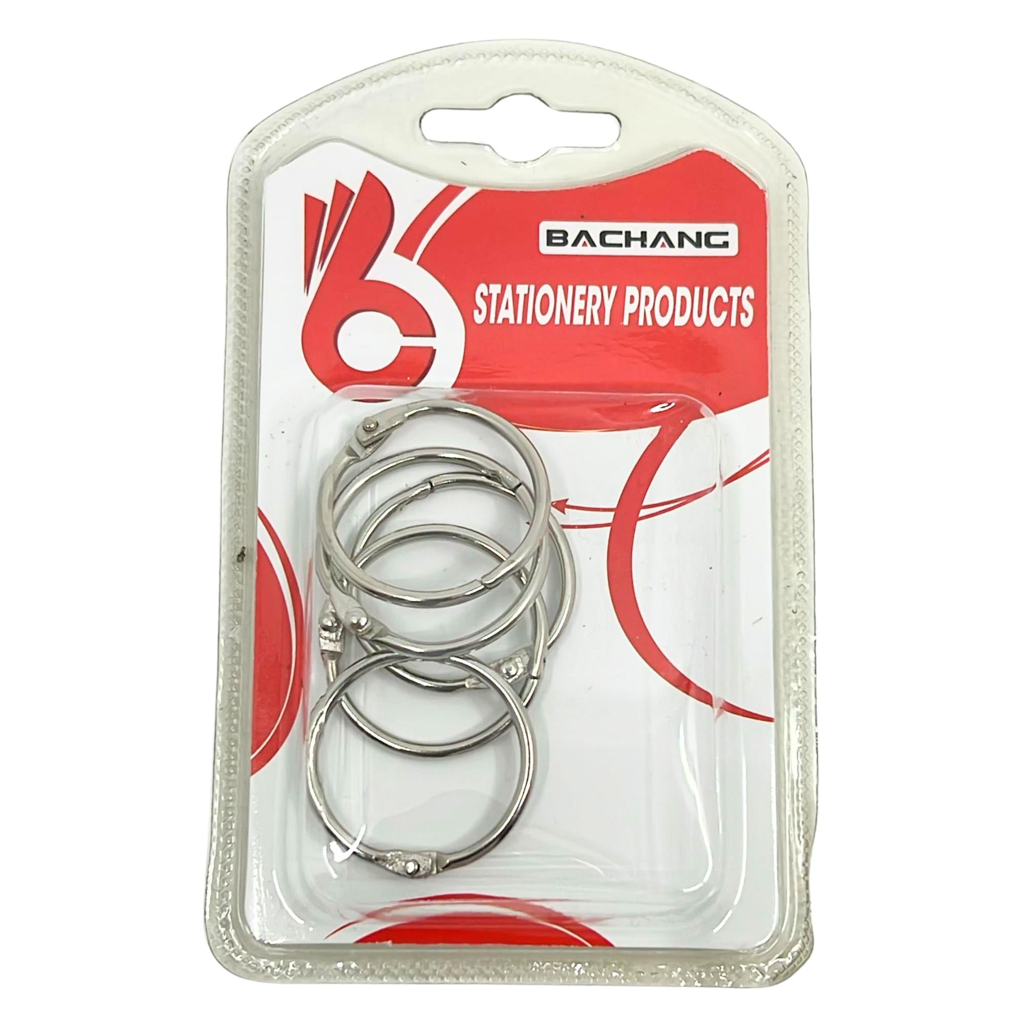 Detachable 1" Silver Metal Book Binder Rings: 5 Pack main product image