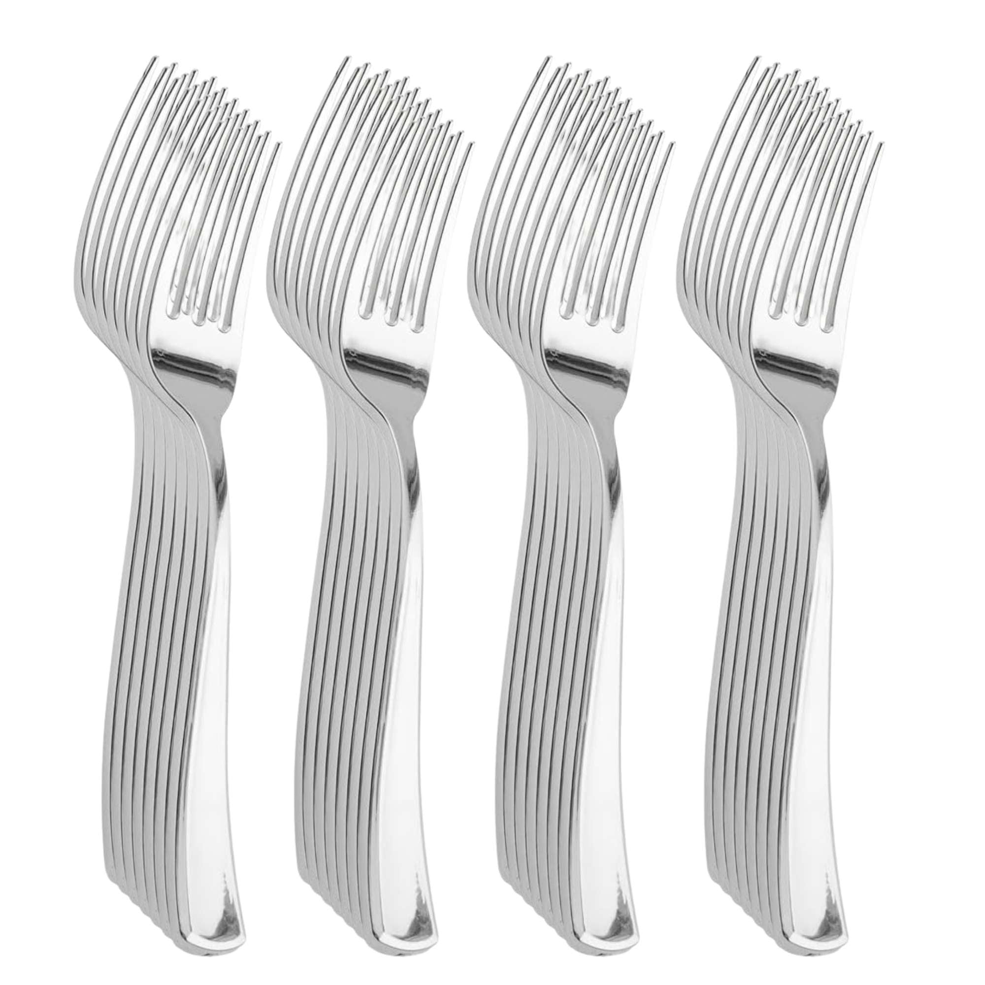 Silver Plastic Forks: 18 Pack Party Tableware, Event Catalog product detail image