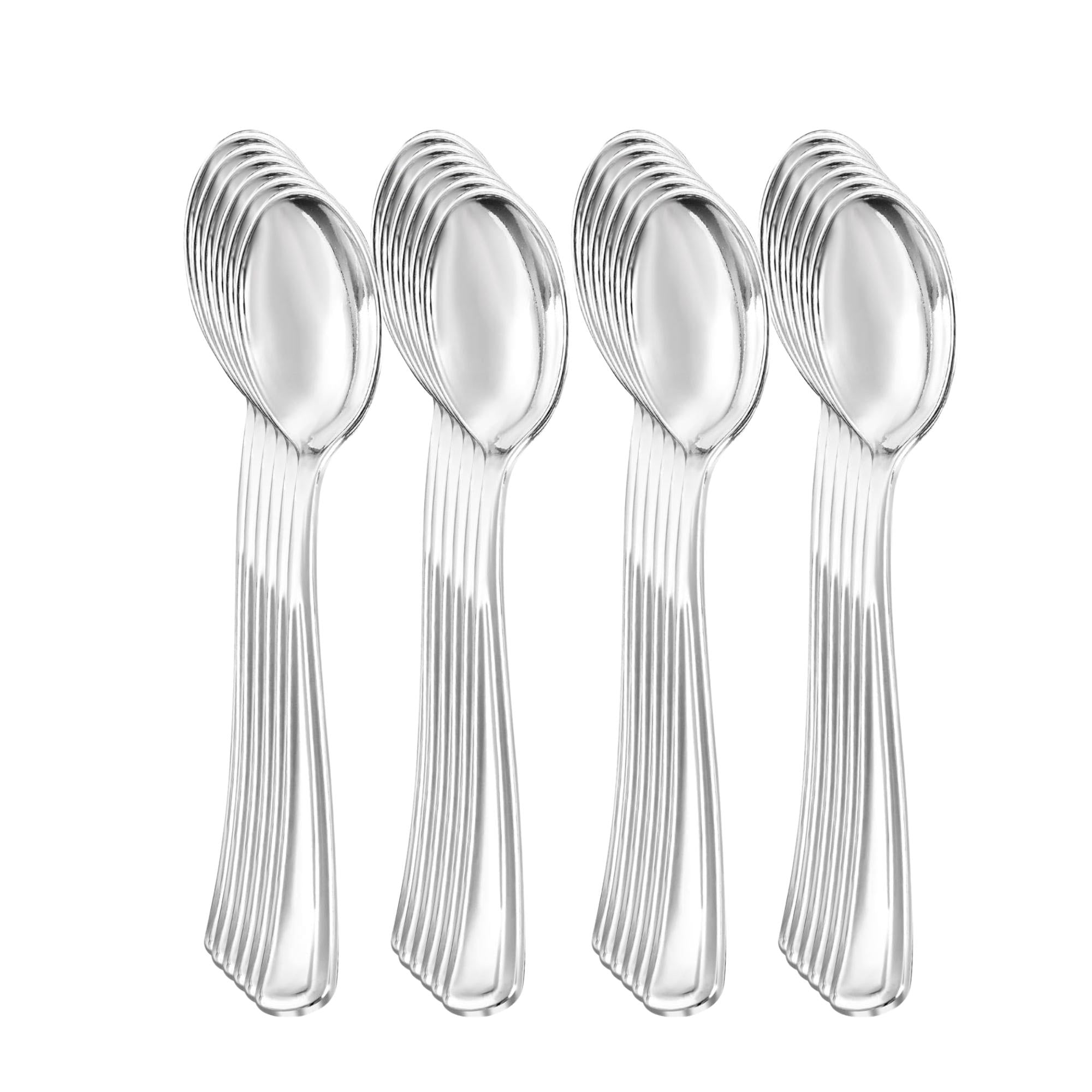 Silver Plastic Spoons: 18 Pack Party Tableware, Event Catalog product detail image