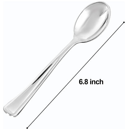 Silver Plastic Spoons