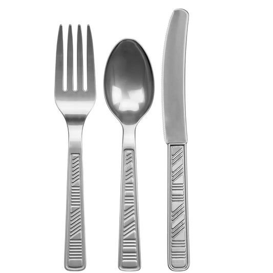 Disposable Silver Combo Cutlery Set