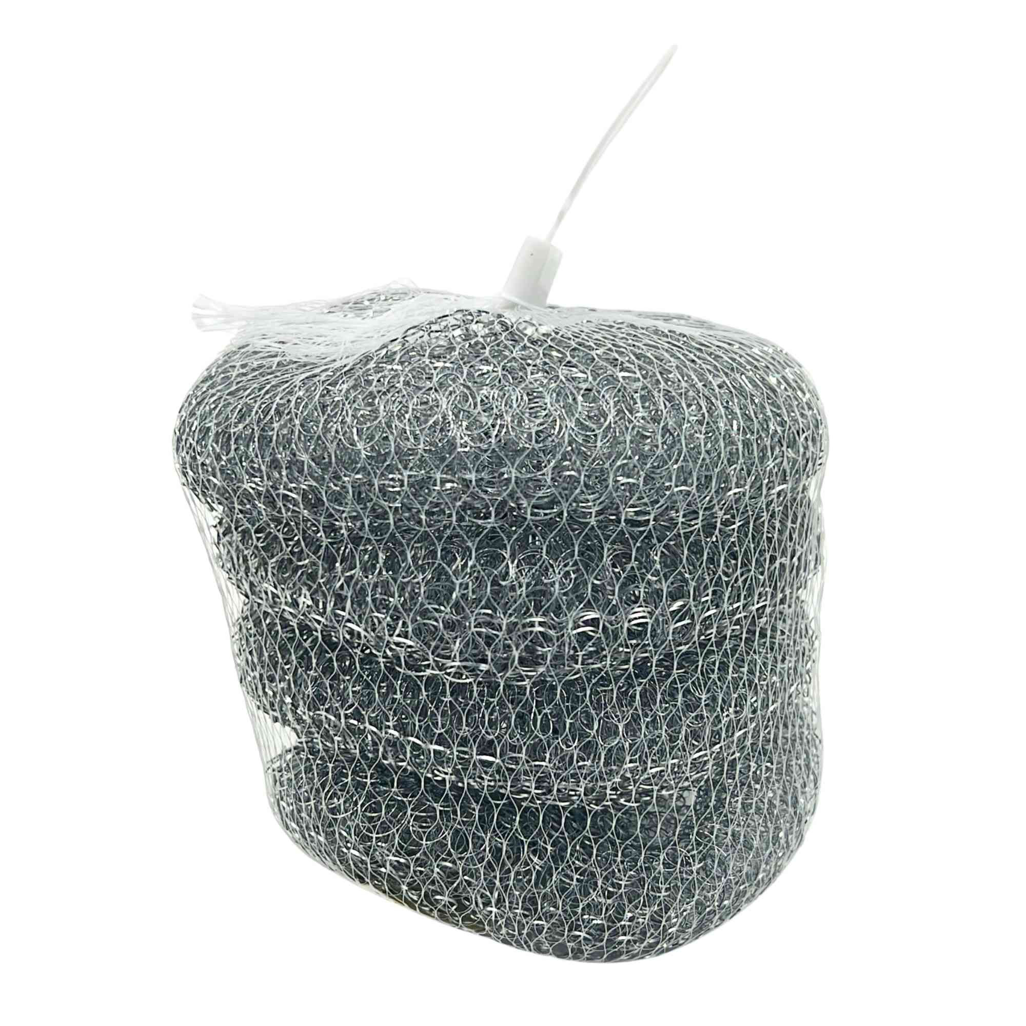 Silver Stainless Steel Scrubber Balls: 4 Pack Sponges & Scouring Pads Cleaning Scrubber main product image