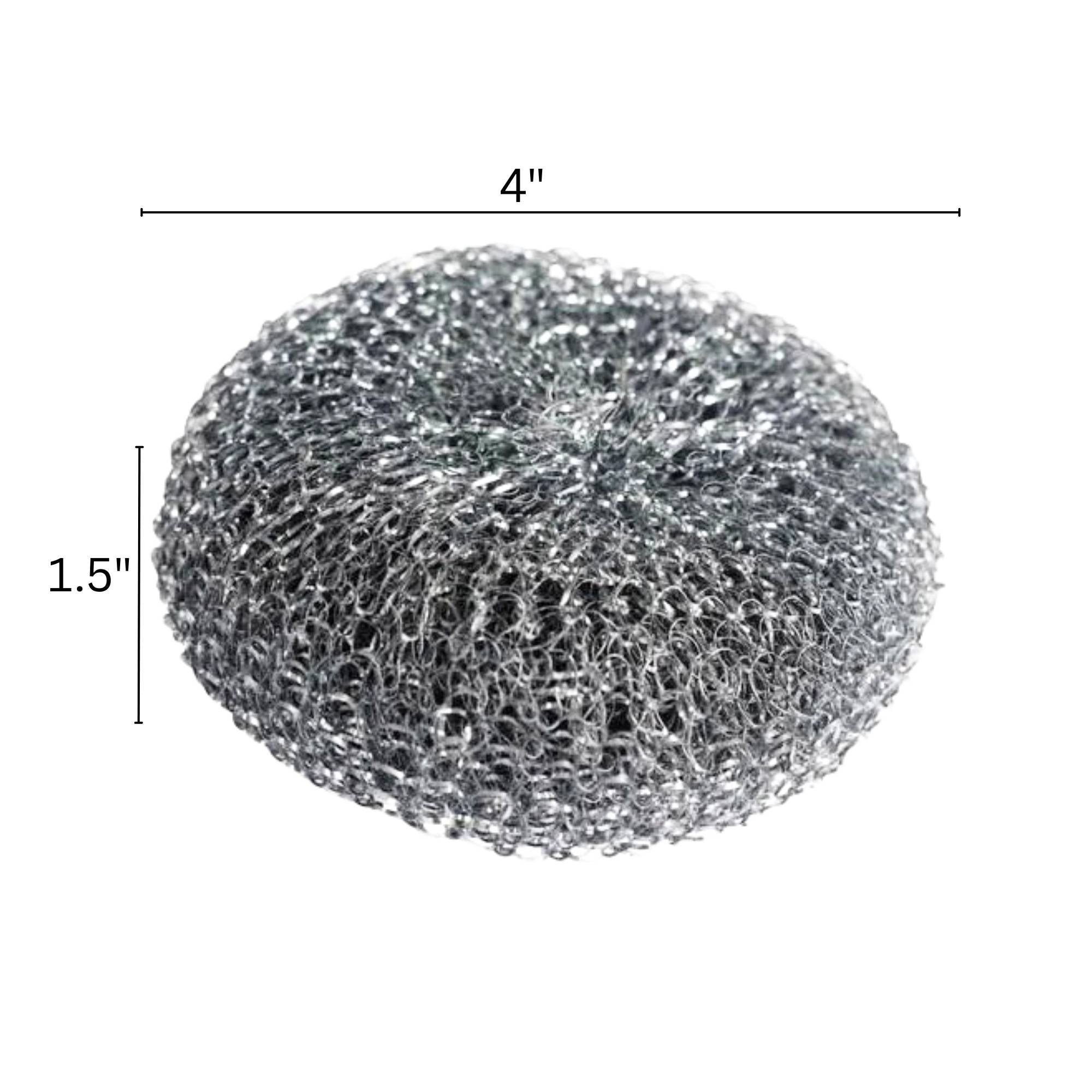 Silver Large Stainless Steel Scrubber Balls: 3 Pack Sponges & Scouring Pads Cleaning Scrubber product detail image