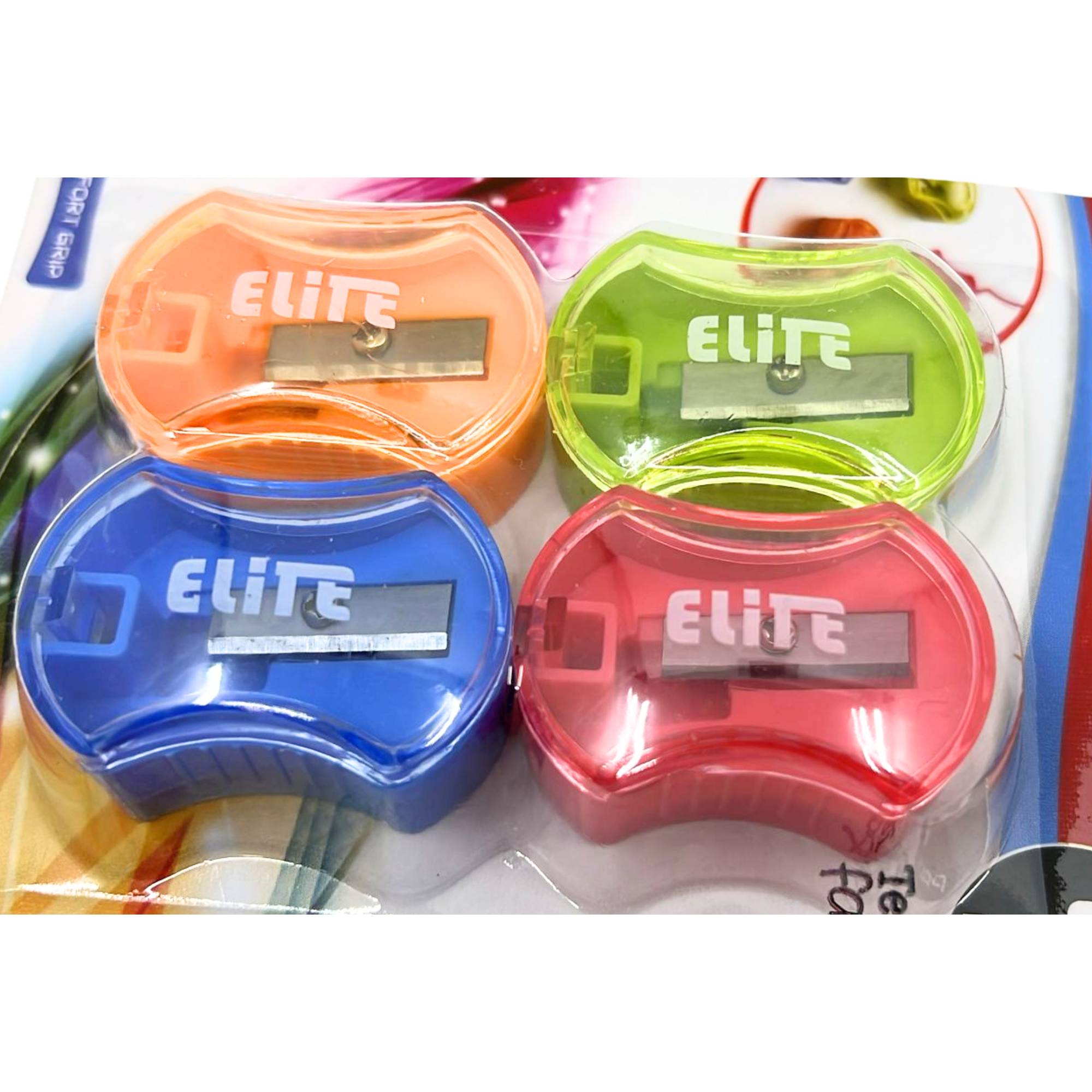Single Hole Assorted Color Compact Pencil Sharpeners: 4 Pack product detail image
